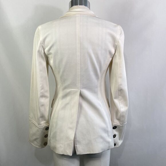 Burberry Cream High Neck Side Button Jacket - Picture 10 of 16